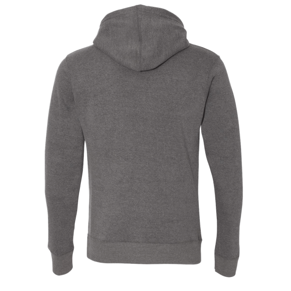 J. America Men's Triblend Fleece Hooded Sweatshirt, Smoke Triblend, Back view
