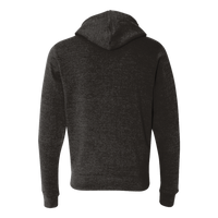J. America Men's Triblend Full-Zip Hooded Sweatshirt, Black Solid, Back view