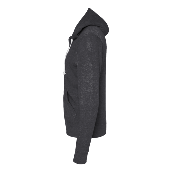 J. America Men's Triblend Full-Zip Hooded Sweatshirt, Black Triblend, Left Sleeve view
