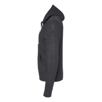 J. America Men's Triblend Full-Zip Hooded Sweatshirt, Black Triblend, Left Sleeve view
