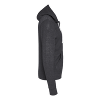 J. America Men's Triblend Full-Zip Hooded Sweatshirt, Black Triblend, Right Sleeve view