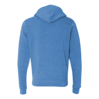 J. America Men's Triblend Full-Zip Hooded Sweatshirt, Cool Royal Triblend, Back view