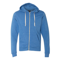 J. America Men's Triblend Full-Zip Hooded Sweatshirt, Cool Royal Triblend, Front view