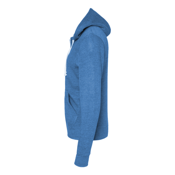 J. America Men's Triblend Full-Zip Hooded Sweatshirt, Cool Royal Triblend, Left Sleeve view