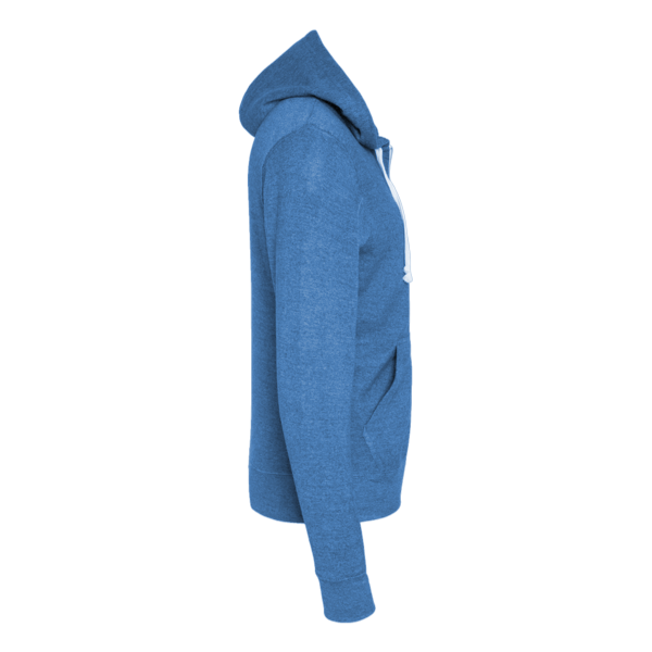 J. America Men's Triblend Full-Zip Hooded Sweatshirt, Cool Royal Triblend, Right Sleeve view