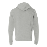 J. America Men's Triblend Full-Zip Hooded Sweatshirt, Grey Triblend, Back view