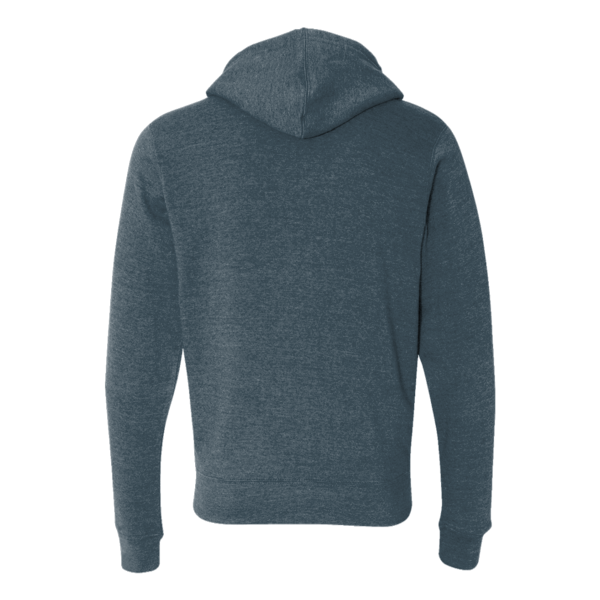 J. America Men's Triblend Full-Zip Hooded Sweatshirt, Navy Triblend, Back view