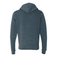 J. America Men's Triblend Full-Zip Hooded Sweatshirt, Navy Triblend, Back view