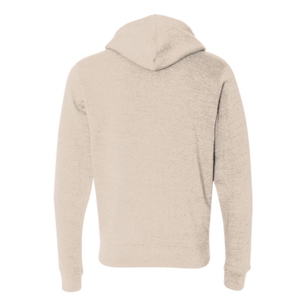 J. America Men's Triblend Full-Zip Hooded Sweatshirt, Oatmeal Triblend, Back view
