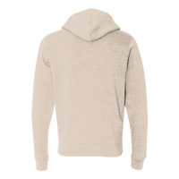 J. America Men's Triblend Full-Zip Hooded Sweatshirt, Oatmeal Triblend, Back view