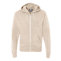 J. America Men's Triblend Full-Zip Hooded Sweatshirt, Oatmeal Triblend, Front view