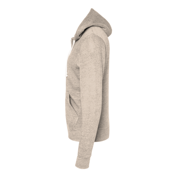 J. America Men's Triblend Full-Zip Hooded Sweatshirt, Oatmeal Triblend, Left Sleeve view