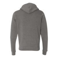 J. America Men's Triblend Full-Zip Hooded Sweatshirt, Smoke Triblend, Back view