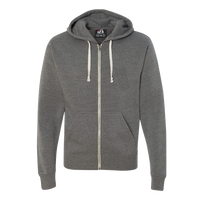 J. America Men's Triblend Full-Zip Hooded Sweatshirt, Smoke Triblend, Front view