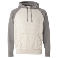 J. America Men's Vintage Heather Hooded Sweatshirt, Oatmeal Heather / Smoke Heather, Front view