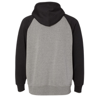 J. America Men's Vintage Heather Hooded Sweatshirt, Smoke Heather / Black, Back view