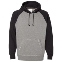 J. America Men's Vintage Heather Hooded Sweatshirt, Smoke Heather / Black, Front view