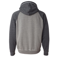 J. America Men's Vintage Heather Hooded Sweatshirt, Smoke Heather / Charcoal Heather, Back view