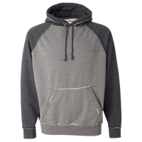 J. America Men's Vintage Heather Hooded Sweatshirt, Smoke Heather / Charcoal Heather, Front view