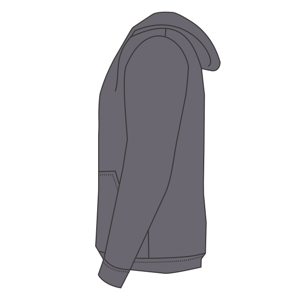 J. America Men's Vintage Heather Hooded Sweatshirt, Smoke Heather / Charcoal Heather, Left Long Sleeve view