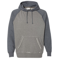 J. America Men's Vintage Heather Hooded Sweatshirt, Smoke Heather / Vintage Navy Heather, Front view