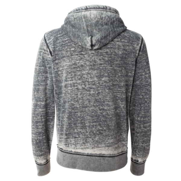 J. America Men's Vintage Zen Fleece Full-Zip Hooded Sweatshirt, Dark Smoke, Back view