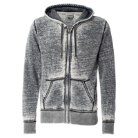 J. America Men's Vintage Zen Fleece Full-Zip Hooded Sweatshirt, Dark Smoke, Front view