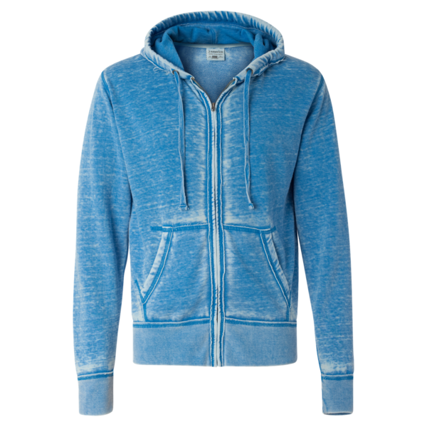 J. America Men's Vintage Zen Fleece Full-Zip Hooded Sweatshirt, Royal, Front view