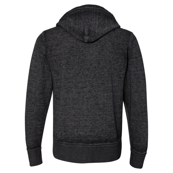 J. America Men's Vintage Zen Fleece Full-Zip Hooded Sweatshirt, Twisted Black, Back view