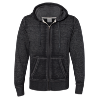 J. America Men's Vintage Zen Fleece Full-Zip Hooded Sweatshirt, Twisted Black, Front view
