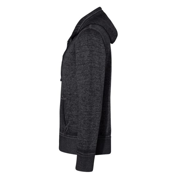 J. America Men's Vintage Zen Fleece Full-Zip Hooded Sweatshirt, Twisted Black, Left Sleeve view