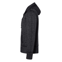 J. America Men's Vintage Zen Fleece Full-Zip Hooded Sweatshirt, Twisted Black, Left Sleeve view