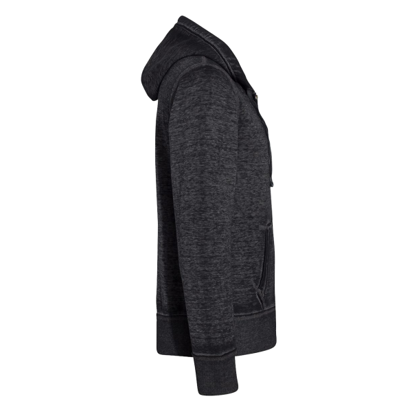J. America Men's Vintage Zen Fleece Full-Zip Hooded Sweatshirt, Twisted Black, Right Sleeve view