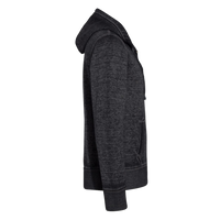 J. America Men's Vintage Zen Fleece Full-Zip Hooded Sweatshirt, Twisted Black, Right Sleeve view