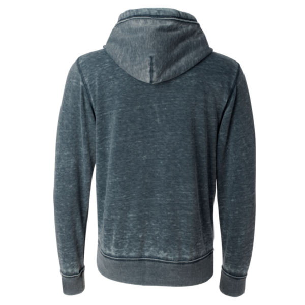 J. America Men's Vintage Zen Fleece Full-Zip Hooded Sweatshirt, Vintage Navy, Back view