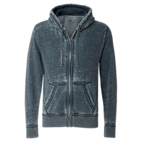 J. America Men's Vintage Zen Fleece Full-Zip Hooded Sweatshirt, Vintage Navy, Front view
