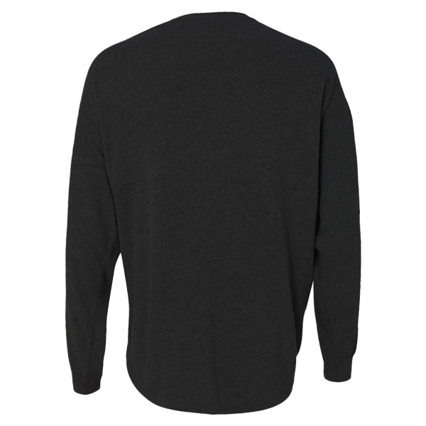 J. America Unisex Game Day Jersey Long Sleeve T-Shirt, Black / Black, Back view