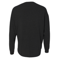 J. America Unisex Game Day Jersey Long Sleeve T-Shirt, Black / Black, Back view