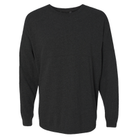 J. America Unisex Game Day Jersey Long Sleeve T-Shirt, Black / Black, Front view