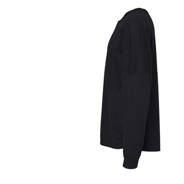 J. America Unisex Game Day Jersey Long Sleeve T-Shirt, Black / Black, Left Sleeve view