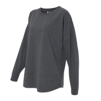 J. America Unisex Game Day Jersey Long Sleeve T-Shirt, Charcoal Heather / Charcoal Heather, Left Sleeve view