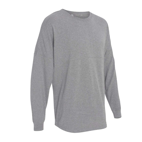 J. America Unisex Game Day Jersey Long Sleeve T-Shirt, Charcoal Heather / Charcoal Heather, Right Sleeve view