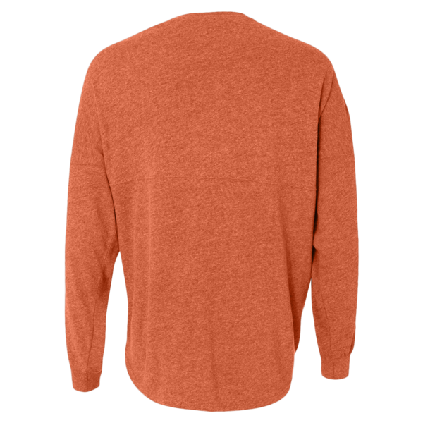 J. America Unisex Game Day Jersey Long Sleeve T-Shirt, Coral / Coral, Back view