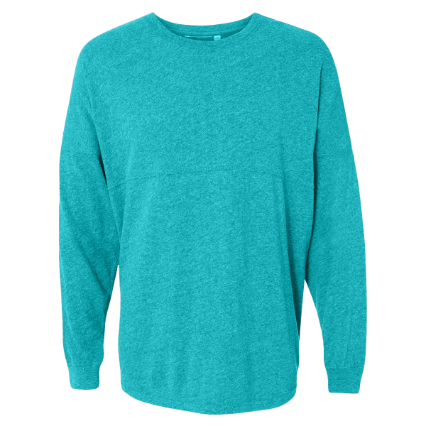 J. America Unisex Game Day Jersey Long Sleeve T-Shirt, Maui Blue / Maui Blue, Front view