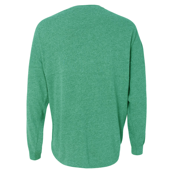 J. America Unisex Game Day Jersey Long Sleeve T-Shirt, Mint / Mint, Back view
