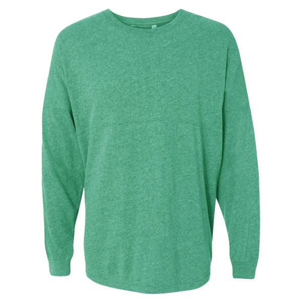 J. America Unisex Game Day Jersey Long Sleeve T-Shirt, Mint / Mint, Front view
