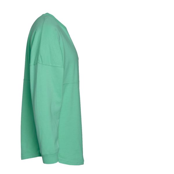 J. America Unisex Game Day Jersey Long Sleeve T-Shirt, Mint / Mint, Right Sleeve view