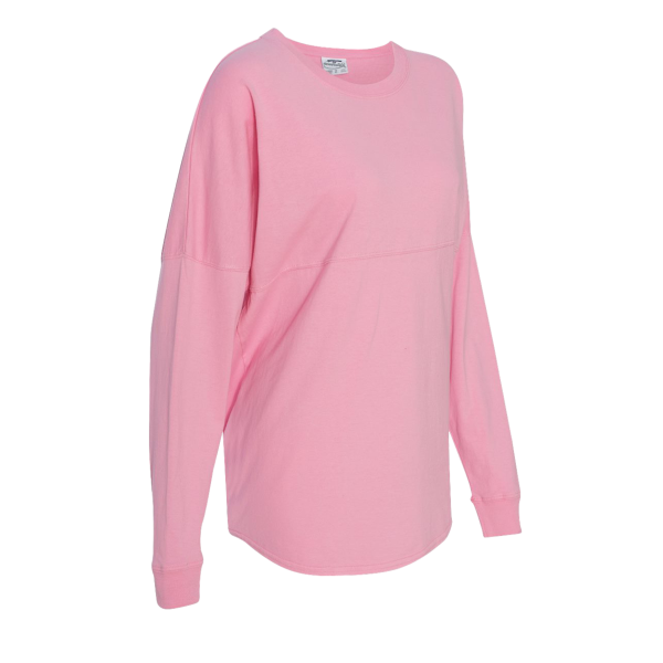 J. America Unisex Game Day Jersey Long Sleeve T-Shirt, Pink / Pink, Right Sleeve view