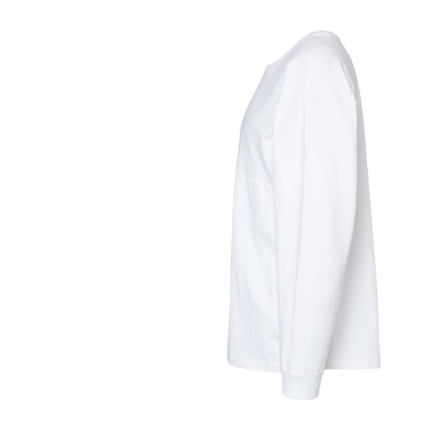 J. America Unisex Game Day Jersey Long Sleeve T-Shirt, White / White, Left Sleeve view