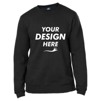 J. America Unisex Premium Fleece Crewneck Sweatshirt, Black, Front view, Mockup
